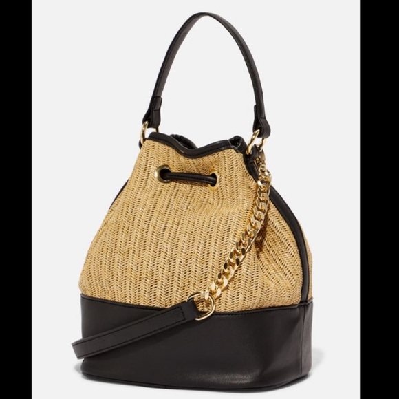 JustFab basket weave bucket bag - Picture 2 of 9